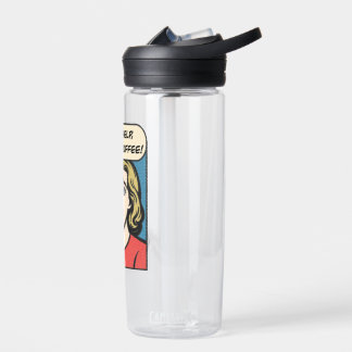 Eine Dame braucht ihren Kaffee, um Hilfe aus dem K Trinkflasche