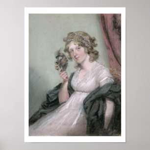 Eine Dame Holding eine Schwarze-Maske, c.1795-80 Poster