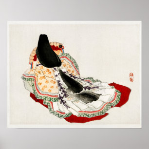 Eine Dame in einem Kimono von Kōno Bairei (1844-18 Poster