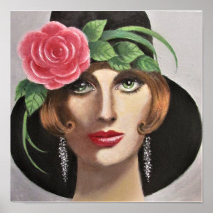Eine Dame mit grünen Augen Poster