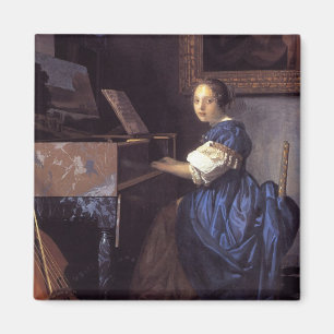 Eine Dame Seated am Virginal Magnet