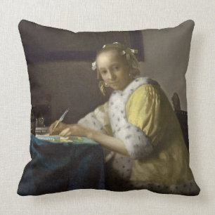 Eine Dame Writing, C. 1665 (Öl auf Leinwand) Kissen