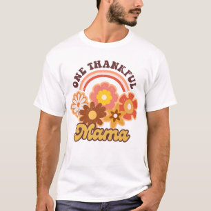 Eine dankbare Mama Halloween Groovy Fall Saison T-Shirt