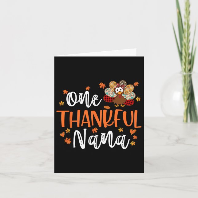 Eine dankbare Nana-Erntedank-Familie passt auf Tur Karte (Vorderseite)