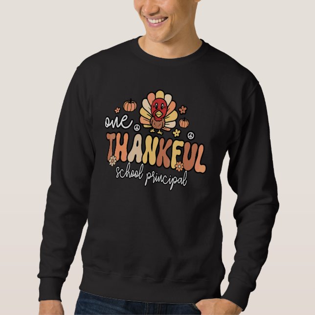 Eine dankbare Schulleiterin Groovy Thanksgiving  Sweatshirt (Vorderseite)