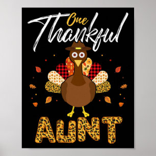 Eine dankbare Tante Auntie Turkey Thanksgiving Fam Poster