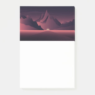 Eine Darstellung des Sonnenuntergangs auf den Berg Post-it Klebezettel
