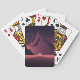Eine Darstellung des Sonnenuntergangs auf den Berg Spielkarten