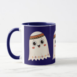 Eine Darstellung eines niedlichen Geistes mit eine Tasse