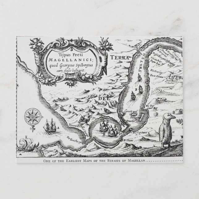 Eine der frühesten Karten des Magellan (Vorderseite)