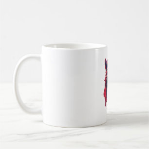 Eine detaillierte Abbildung Gesicht böse ninja wol Kaffeetasse
