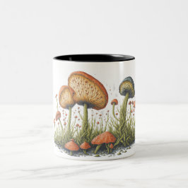 Eine detaillierte Darstellung der Pilze Zweifarbige Tasse
