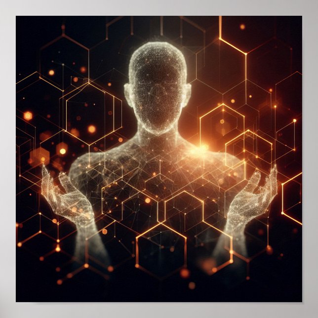 Eine digitale Lebensform, die sich im virtuellen R Poster (Vorne)