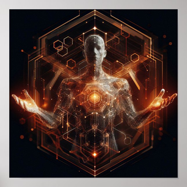 Eine digitale Lebensform, die sich im virtuellen R Poster (Vorne)