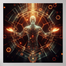 Eine digitale Lebensform, die sich im virtuellen R Poster