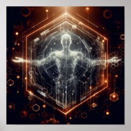 Eine digitale Lebensform, die sich im virtuellen R Poster