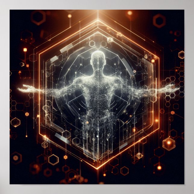 Eine digitale Lebensform, die sich im virtuellen R Poster (Vorne)