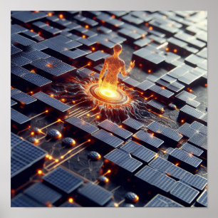 eine digitale Lebensform, die von Computerchips au Poster