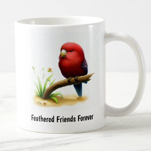 Eine digitale Malerei eines Crimson-Rosella-Papage Kaffeetasse