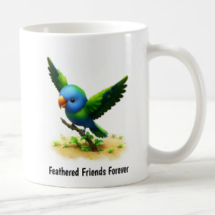 Eine digitale Malerei eines Niedlichen blauen gekr Kaffeetasse