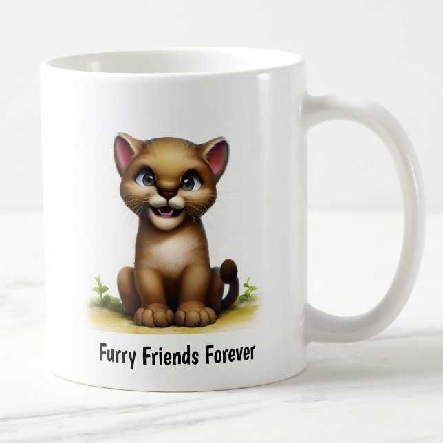 Eine digitale Malerei eines Niedlichen Cougars Kaffeetasse (Von Creator hochgeladen)