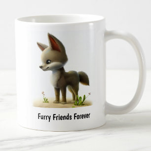 Eine digitale Malerei eines niedlichen Kojoten Kaffeetasse