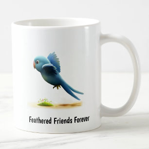 Eine digitale Malerei eines süßen Blaukopfpapageis Kaffeetasse