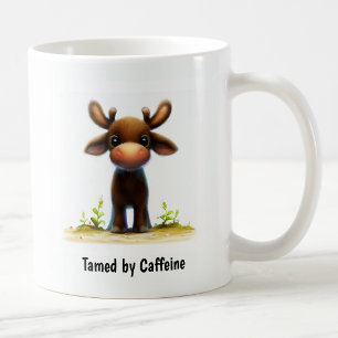 Eine digitale Malerei eines süßen jungen Elchs Kaffeetasse