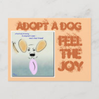 EINE DOG-POSTKARTE adoptiert
