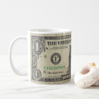 Eine Dollar-Bill-Tasse, weiß Kaffeetasse