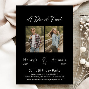 Eine Doppel-Fun-Photo-Party zum doppelten Geburtst Einladung