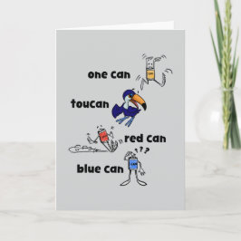 Eine Dose Tukan Rot Dose Blau Dose Karte