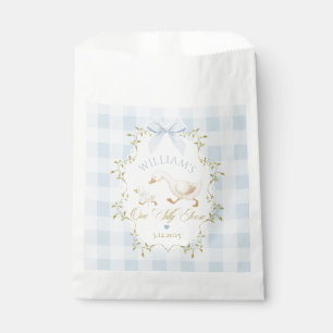 Eine dumme Gans blau karierter Junge 1. Geburtstag Geschenktütchen