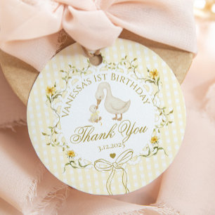 Eine dumme Gans Geschlechtsneutrales Gingham Danke Geschenkanhänger