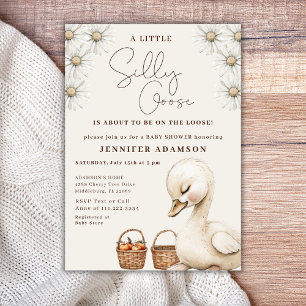 Eine dumme Gans neutrale Boho-Baby-Party Einladung