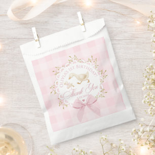 Eine dumme Gans Pink Gingham Whimsical Danke Geschenktütchen