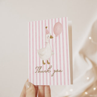 Eine dumme Gans Rosa Mädchen Geburtstag Dankeskarte