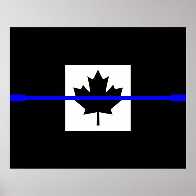 Eine dünne blaue Linie kanadische Flagge Poster (Vorne)