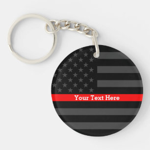 Eine dünne rote Linie US-Flaggen-personalisierter Schlüsselanhänger