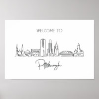 Eine durchgehende Linie Zeichne Pittsburgh Skyline