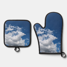 Eine Ecke der Wolken Ofenhandschuh & Topflappen-Set