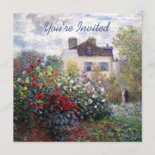 Eine Ecke des Gartens mit Dahlie-Haus-Erwärmung Einladung