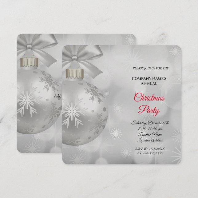 Eine einfache, elegante Weihnachtszeit-Party Einla (Vorne/Hinten)
