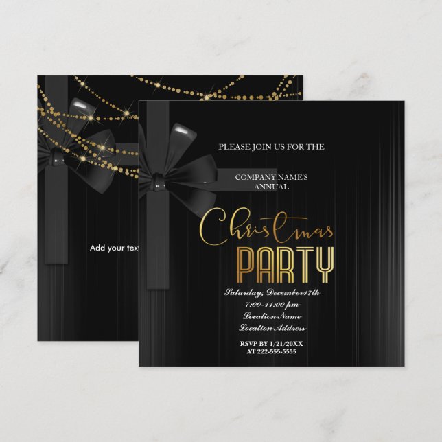 Eine einfache, elegante Weihnachtszeit-Party Einla (Vorne/Hinten)