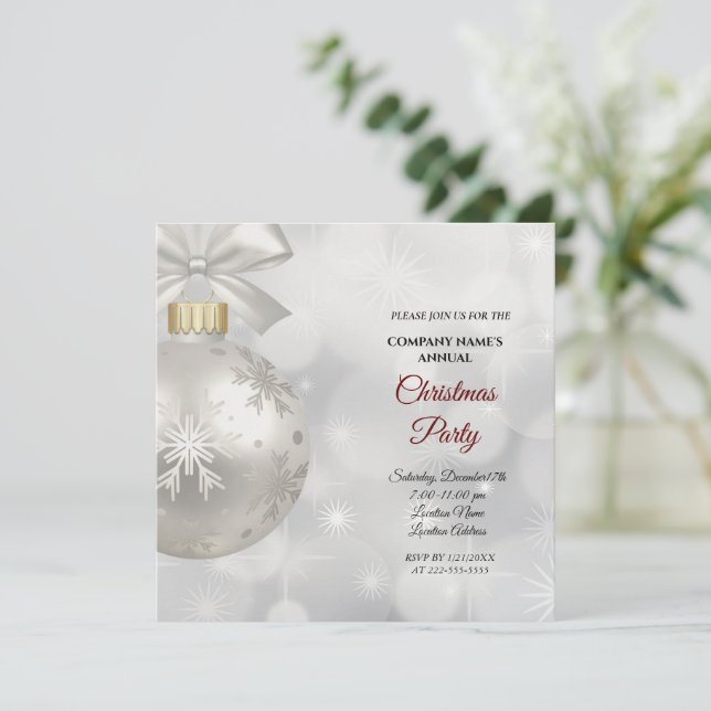 Eine einfache, elegante Weihnachtszeit-Party Einla (Stehend Vorderseite)