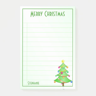 Eine einfache, fröhliche Weihnachtsbaumliste:Dein Post-it Klebezettel