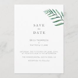 Eine einfache, grüne Save the Date Karte
