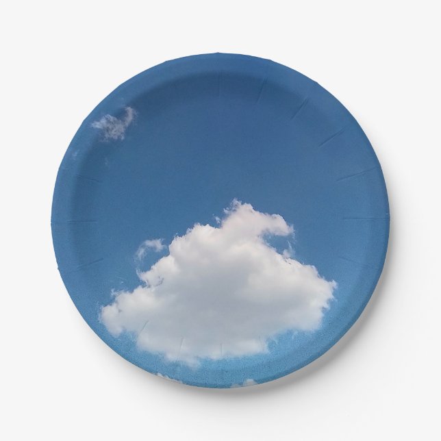 Eine einfache Wolke Pappteller (Vorderseite)