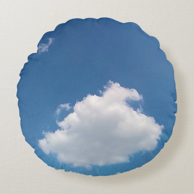 Eine einfache Wolke Rundes Kissen (Vorderseite)