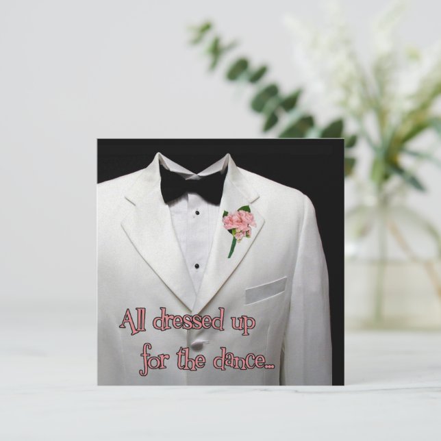 Eine Einladung für einen weißen Sportcoat (Stehend Vorderseite)